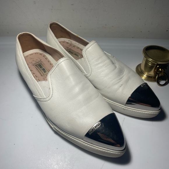 Miu miu / Miu Miu White snearker shoes color White sz 37 - Picture 4 of 15